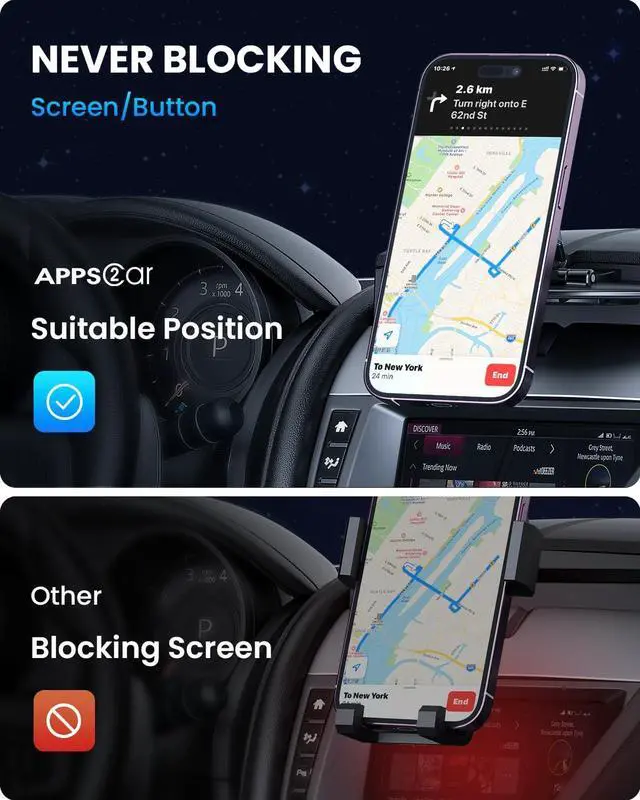 Alt view image 5 of 7 - for Magsafe CD Player Phone Mount [17 Strong Magnets] Magnetic CD Phone Holder for Car Hands-Free Car Mount Compatible with iPhone 16 15 14 13 12 Pro Max Mini Plus MagSafe Case All Phones