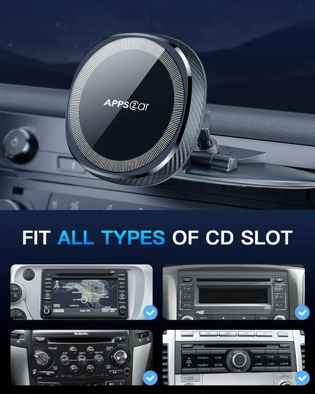 Alt view image 6 of 7 - for Magsafe CD Player Phone Mount [17 Strong Magnets] Magnetic CD Phone Holder for Car Hands-Free Car Mount Compatible with iPhone 16 15 14 13 12 Pro Max Mini Plus MagSafe Case All Phones