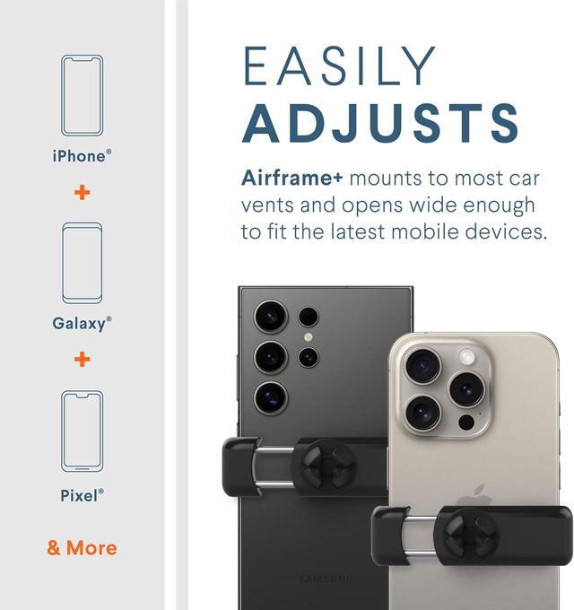 Alt view image 2 of 6 - Kenu Airframe+, Air Vent Car Phone Holder Mount, Cell Phone Stand for Car, Expandable Grip & 360 Degree Pivot, Compatible with Latest iPhones, Samsungs, & Androids