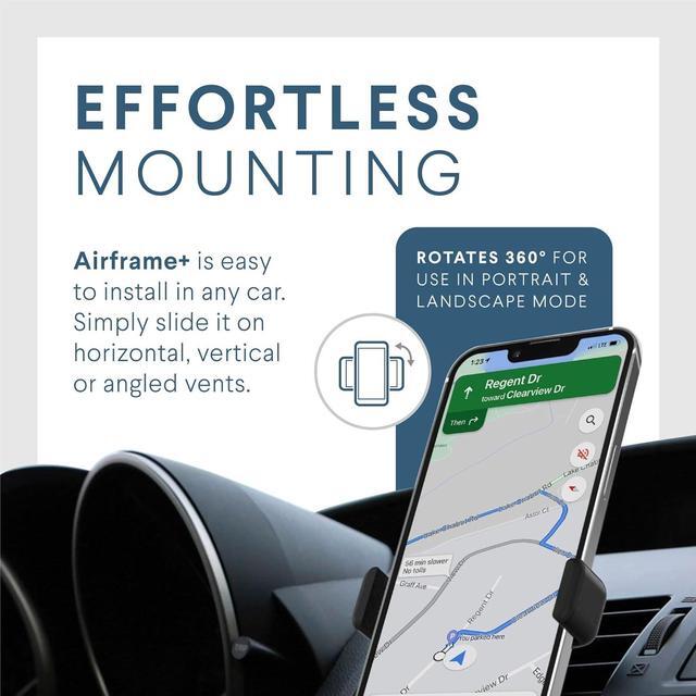 Alt view image 4 of 6 - Kenu Airframe+, Air Vent Car Phone Holder Mount, Cell Phone Stand for Car, Expandable Grip & 360 Degree Pivot, Compatible with Latest iPhones, Samsungs, & Androids