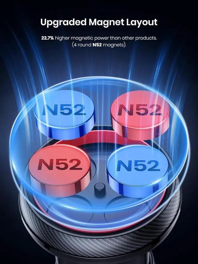 Alt view image 3 of 7 - TOPK Car Phone Holder Mount, Magnetic Phone Holder for Car Windshield and Dashboard, Adjustable Long Arm with Strongest Magnet for All Cellphones