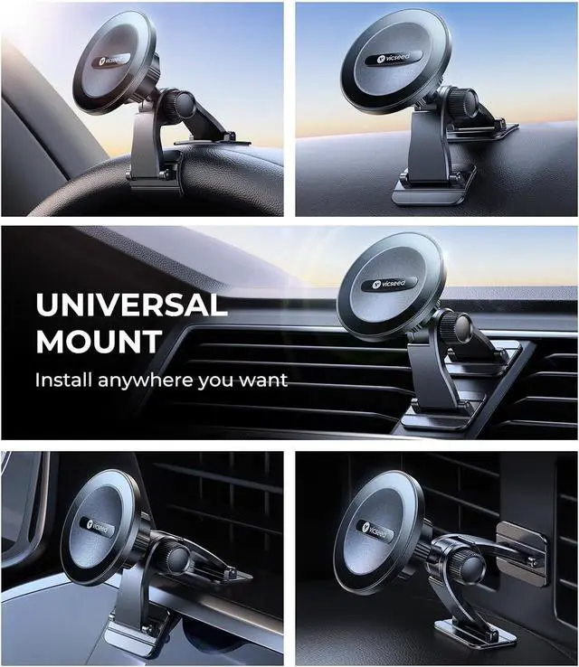 Alt view image 2 of 6 - 2025 Upgrade for MagSafe Car Mount [Strongest Dashboard Adhesive & 25N Magnetic] Cell Phone Holders for Your Car 360° Adjustable Phone Holder Mount for All Smartphones & Vehicles