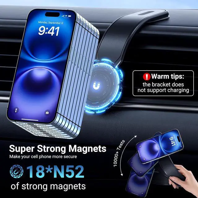 Alt view image 2 of 7 - Magnetic Car Phone Holder Bendable Aluminum Arm Car Magnet Phone Mount18 Strong Magnets Magnetic Phone Holder for Car Dashboard/Windshield Compatible with iPhone 16 15 14 13 12 Series