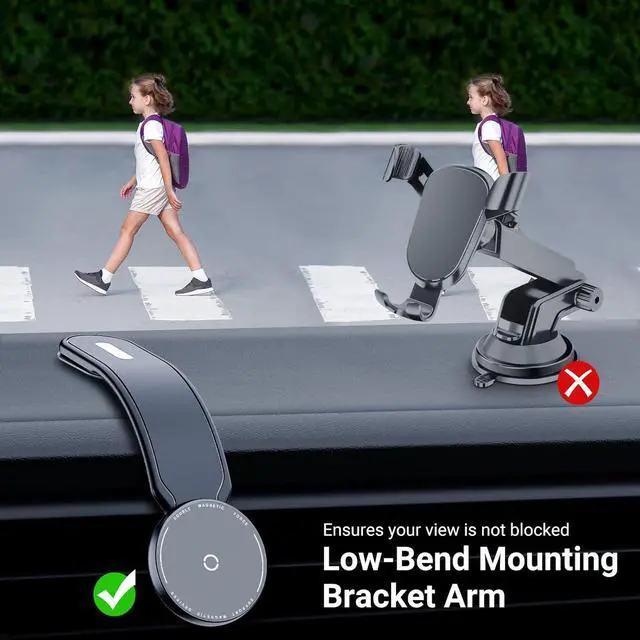 Alt view image 6 of 7 - Magnetic Car Phone Holder Bendable Aluminum Arm Car Magnet Phone Mount18 Strong Magnets Magnetic Phone Holder for Car Dashboard/Windshield Compatible with iPhone 16 15 14 13 12 Series