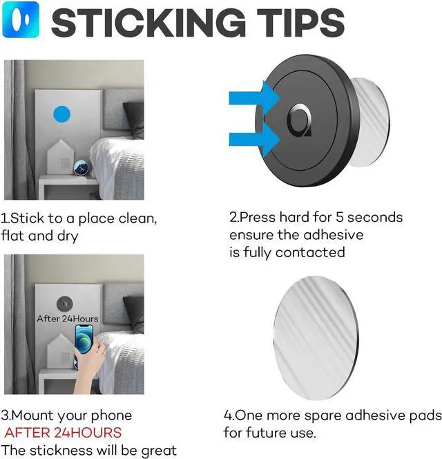 Alt view image 6 of 7 - Sticky Magnetic Phone Mount Compatible with Magsafe 16 15 14 13 12 Pro Max Mini Car Mount and Wall Mount Soft Silicone Front