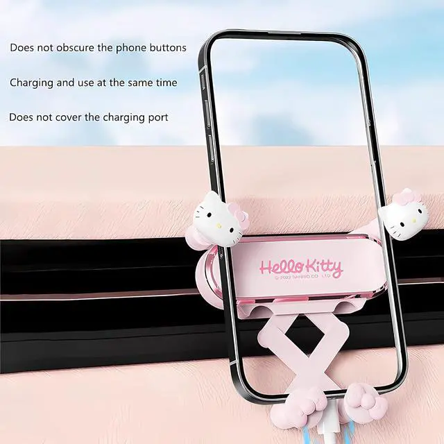 Alt view image 2 of 6 - Car Phone Holder Mount for Women [Cute Pink], 2023 Upgrade Gravity Car Phone Mount with Sturdy Air Vent Clip Auto Lock Cell Phone Holder Mount for iPhone Samsung & All Phones