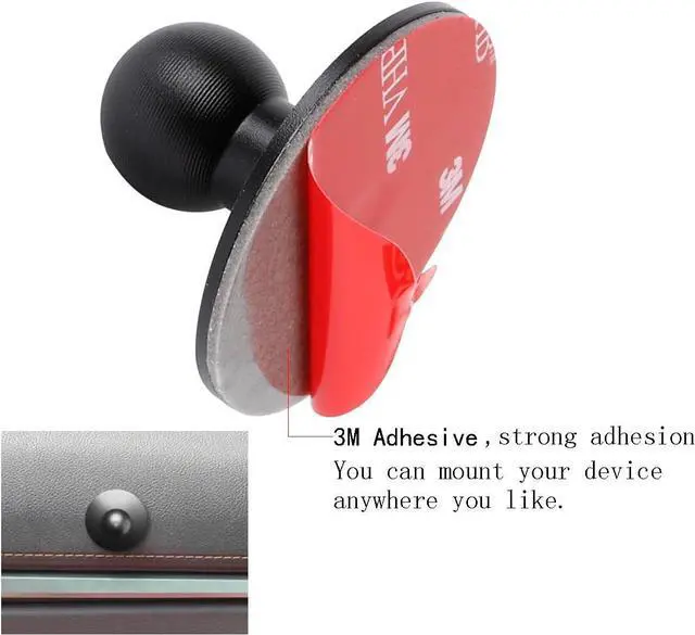 Alt view image 3 of 6 - Leenconghui Adhesive 17mm Ball Base with Extension Adapter Compatible with Garmin Nuvi GPS Navigator,Car Cellphone Holder Dashboard Mount 17mm Ball Head Stand Base, BM-53A