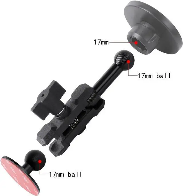 Alt view image 4 of 6 - Leenconghui Adhesive 17mm Ball Base with Extension Adapter Compatible with Garmin Nuvi GPS Navigator,Car Cellphone Holder Dashboard Mount 17mm Ball Head Stand Base, BM-53A