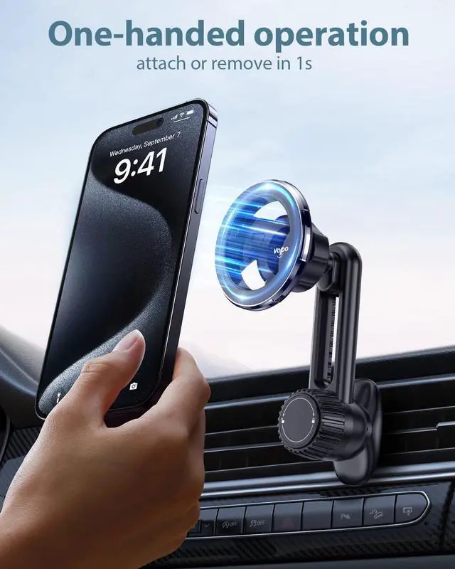 Alt view image 5 of 6 - volport Magnetic Phone Holder for Car Vent, [Non Blocking] Car Phone Holder for iPhone Magnetic Case, Strong Magnet Car Vent Mount for iPhone 15 14 13 Pro Max Mini Plus Case P-Socket