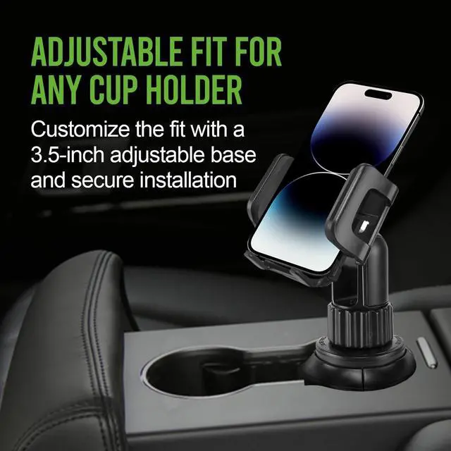 Alt view image 2 of 7 - Car Phone Holder Mount Car Cup Phone Holder Mount Compatible with  iPhones  Galaxy Motorola Moto Google Pixel Smartphones (Fits for Tesla Model 3 Y S X) 6.5-Inch