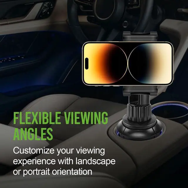 Alt view image 5 of 7 - Car Phone Holder Mount Car Cup Phone Holder Mount Compatible with  iPhones  Galaxy Motorola Moto Google Pixel Smartphones (Fits for Tesla Model 3 Y S X) 6.5-Inch