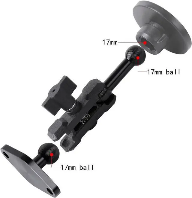 Alt view image 4 of 7 - Aluminum AMPS to 17mm Ball Adapter with Extension Rod for Car Phone Holder, Drill Mount Ball Plate Base Meets Industry Standard AMPS Hole Pattern,Compatible with Garmin GPS Nuvi Dezl Drive Zumo RV