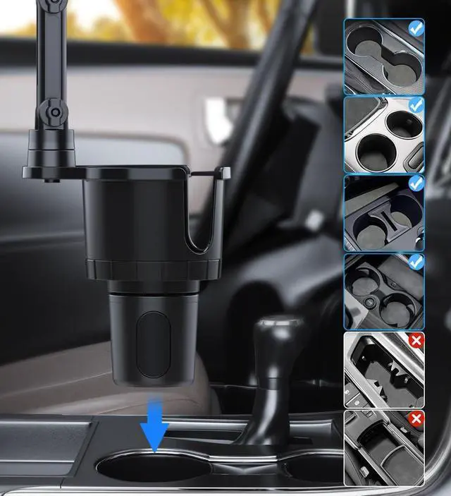 Alt view image 6 of 6 - Cup Holder Phone Tablet Mount, 2 in 1 Car Cup Holder with Expander Adjustable Long Arm for Car,360°Rotation Phone Tablet Mount Compatible for Tablet IPad, All Smartphones and Most Bottles