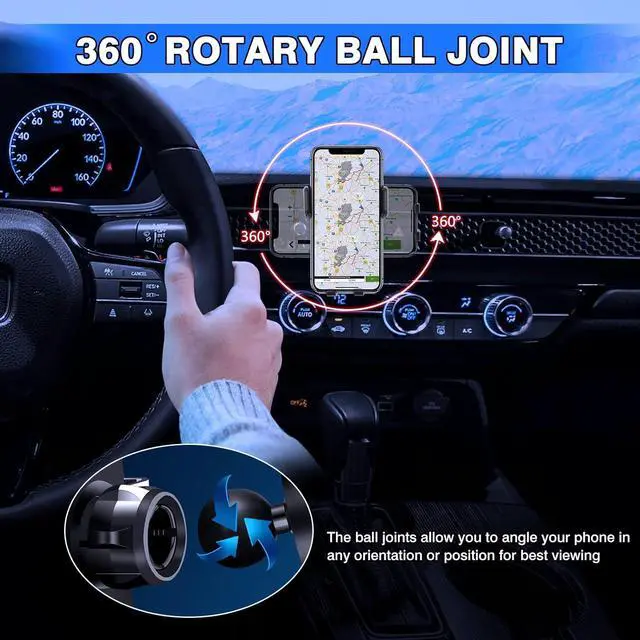 Alt view image 4 of 7 - Karltys Car Phone Holder for Honda Civic 2022 2023 2024 2025, 11th Gen. Civic Cell Phone Mount for 4-7 Inch Phones, Hands Free Thick Case Friendly Dash Air Vent Mobile Holder Stand
