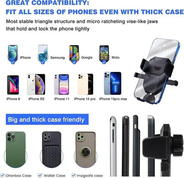Alt view image 6 of 7 - Karltys Car Phone Holder for Honda Civic 2022 2023 2024 2025, 11th Gen. Civic Cell Phone Mount for 4-7 Inch Phones, Hands Free Thick Case Friendly Dash Air Vent Mobile Holder Stand