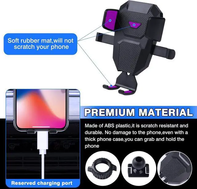 Alt view image 7 of 7 - Karltys Car Phone Holder for Honda Civic 2022 2023 2024 2025, 11th Gen. Civic Cell Phone Mount for 4-7 Inch Phones, Hands Free Thick Case Friendly Dash Air Vent Mobile Holder Stand