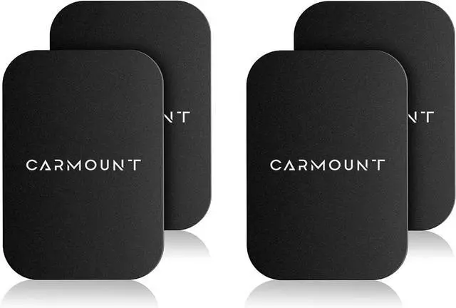 Main image of Universal Metal Plates Kit for Magnetic Phone Mounts | Strong Hold, Ultra-Thin Matte Finish | 4 Square Plates with Cleaning Wipe | Wireless Charging Friendly, Easy Setup for All Smartphones