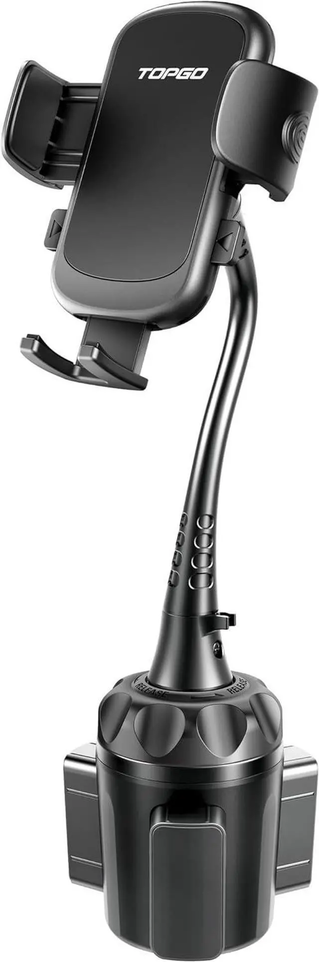 Main image of Cup Phone Holder for Car [Upgraded Adjustable Gooseneck & Firmly Stable] Car Phone Mount Cell Phone Automobile Cradles for iPhone 16 and All 4-7 inches Smartphone(Black)