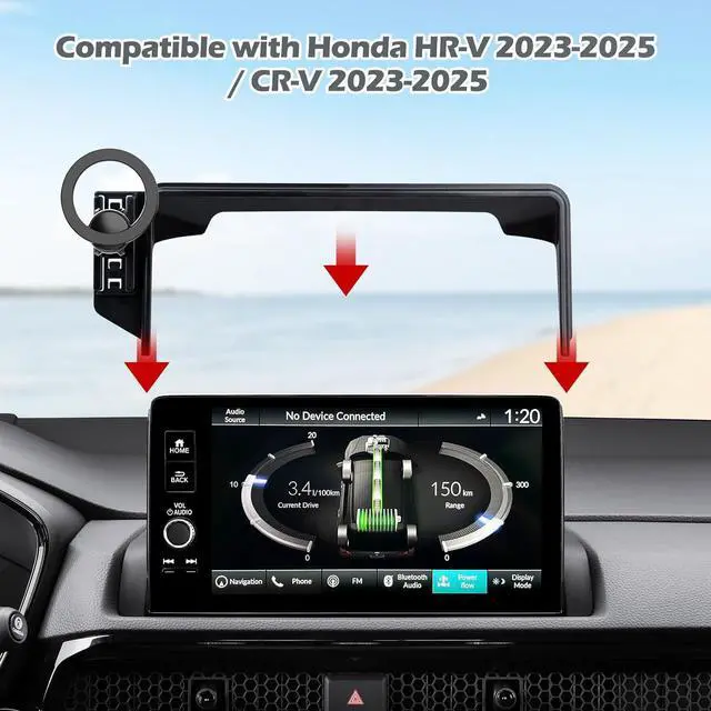 Alt view image 2 of 7 - COCGVEL Car Phone Holder Compatible with Honda HR-V 2023-2025 /CR-V 2023-2025 with 9 in Screen, Phone Mount Compatible with MagSafe Car Cell Phone Mount Accessories