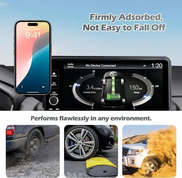 Alt view image 3 of 7 - COCGVEL Car Phone Holder Compatible with Honda HR-V 2023-2025 /CR-V 2023-2025 with 9 in Screen, Phone Mount Compatible with MagSafe Car Cell Phone Mount Accessories