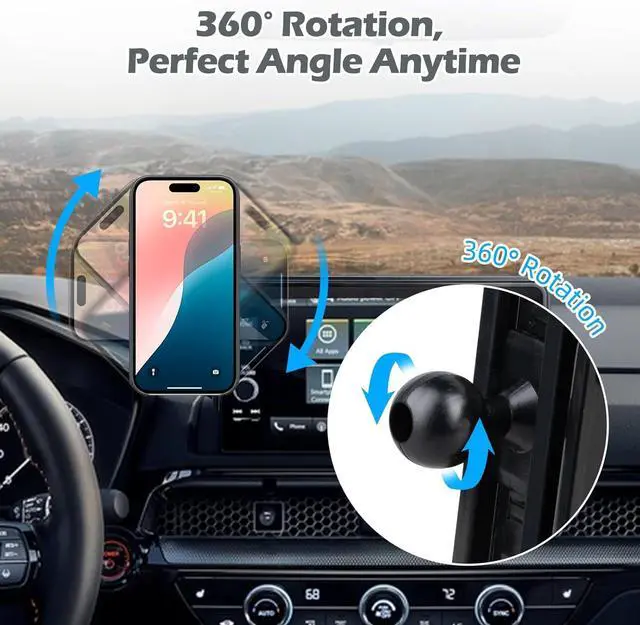 Alt view image 6 of 7 - COCGVEL Car Phone Holder Compatible with Honda HR-V 2023-2025 /CR-V 2023-2025 with 9 in Screen, Phone Mount Compatible with MagSafe Car Cell Phone Mount Accessories