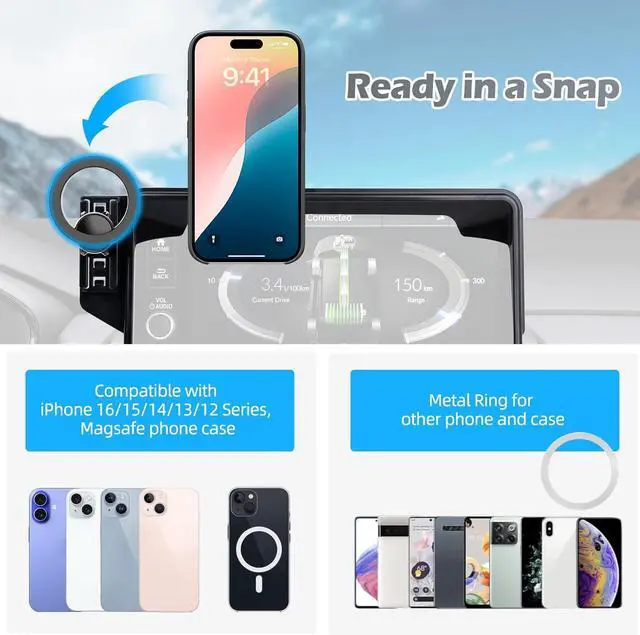 Alt view image 4 of 7 - COCGVEL Car Phone Holder Compatible with Honda HR-V 2023-2025 /CR-V 2023-2025 with 9 in Screen, Phone Mount Compatible with MagSafe Car Cell Phone Mount Accessories