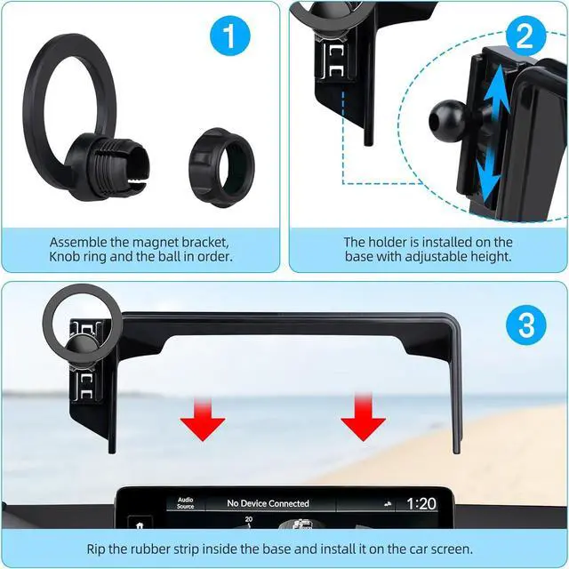 Alt view image 5 of 7 - COCGVEL Car Phone Holder Compatible with Honda HR-V 2023-2025 /CR-V 2023-2025 with 9 in Screen, Phone Mount Compatible with MagSafe Car Cell Phone Mount Accessories