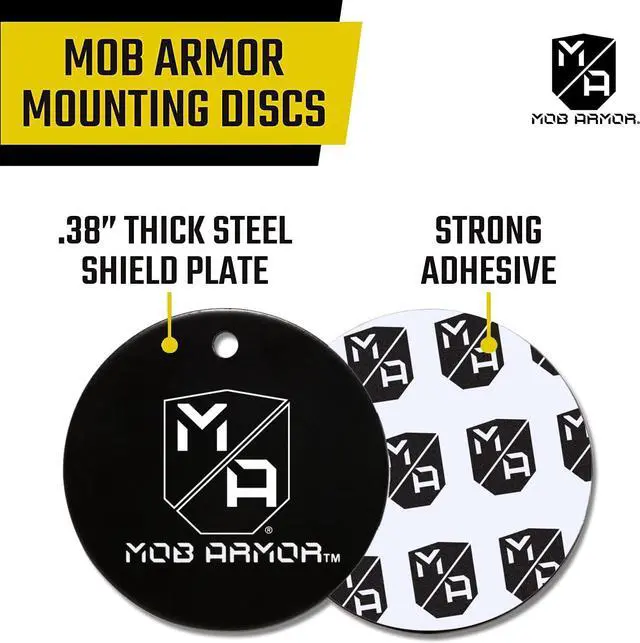 Alt view image 2 of 7 - Mob Armor Magnetic Phone Mount Plates - Strong Adhesive Steel Discs for MobNetic Maxx & Mob Magnetic Car Mounts, Compatible with Phone Magnet Plates, Vehicle Accessory - Black (2 Pack)