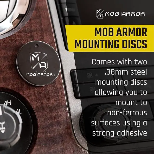 Alt view image 3 of 7 - Mob Armor Magnetic Phone Mount Plates - Strong Adhesive Steel Discs for MobNetic Maxx & Mob Magnetic Car Mounts, Compatible with Phone Magnet Plates, Vehicle Accessory - Black (2 Pack)