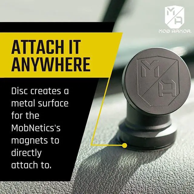Alt view image 4 of 7 - Mob Armor Magnetic Phone Mount Plates - Strong Adhesive Steel Discs for MobNetic Maxx & Mob Magnetic Car Mounts, Compatible with Phone Magnet Plates, Vehicle Accessory - Black (2 Pack)
