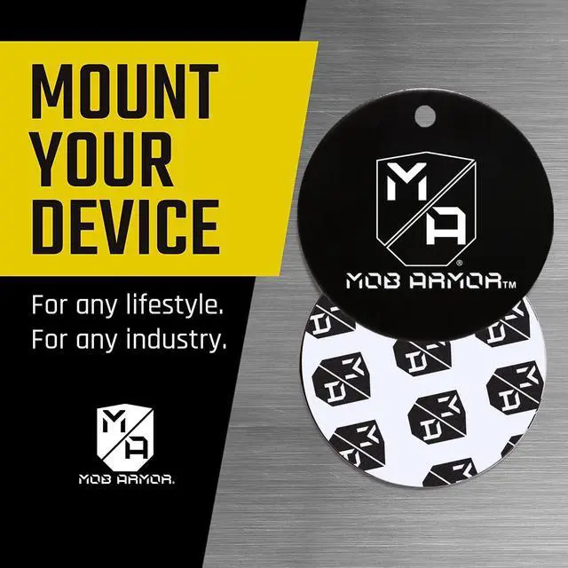 Alt view image 6 of 7 - Mob Armor Magnetic Phone Mount Plates - Strong Adhesive Steel Discs for MobNetic Maxx & Mob Magnetic Car Mounts, Compatible with Phone Magnet Plates, Vehicle Accessory - Black (2 Pack)