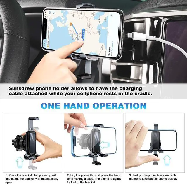 Alt view image 5 of 6 - Sunsdrew Car Phone Holder for 2023 2022-2020 Toyota Highlander Accessories Air Vent Cell Phone Holder Handsfree Thick Case Friendly Phone Mount Holder for 4-7 inch Phone Stand (NOT for Platinum)