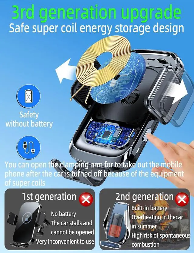 Alt view image 6 of 7 - Truck Phone Holder Mount Wireless Charger Heavy Duty for Car 15W Smart Fast Charging 14 inch Long Arm Pickup Truck Windshield and Dashboard,Truck Accessories,for iPhone Samsung LG