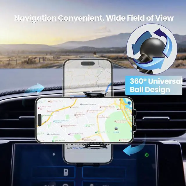 Alt view image 6 of 7 - ELOHEI for Honda Civic Phone Mount with Custom Base, Car Phone Holder for 2016 2017 2018 2019 2020 2021 Honda Civic Accessories (for 10th Gen Honda Civic)