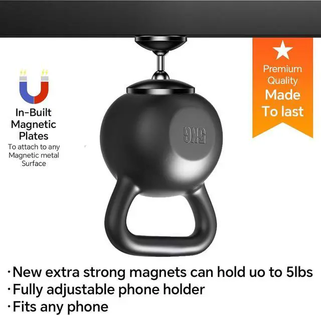 Alt view image 7 of 7 - Gym Magnetic Phone Holder Mount for MagSafeAll MetalDual Magnetic Phone Holder for Gym Accessories Attach to Metal Surface, Gym Phone Holder Magnet for iPhone 16 15 14 13 Pro Max Gift for Men Women