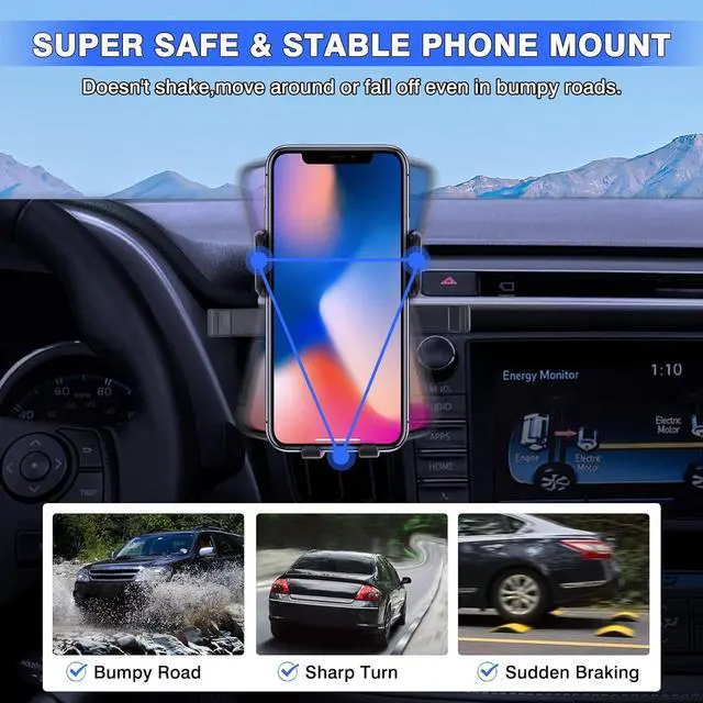 Alt view image 3 of 7 - Karltys Cell Phone Holder for Toyota RAV4 2013-2018 Accessories Car Mobile Phone Holder Air Vent Mount for 4-7 Inch Phones Thick Case Friendly Fully Adjustable Stand