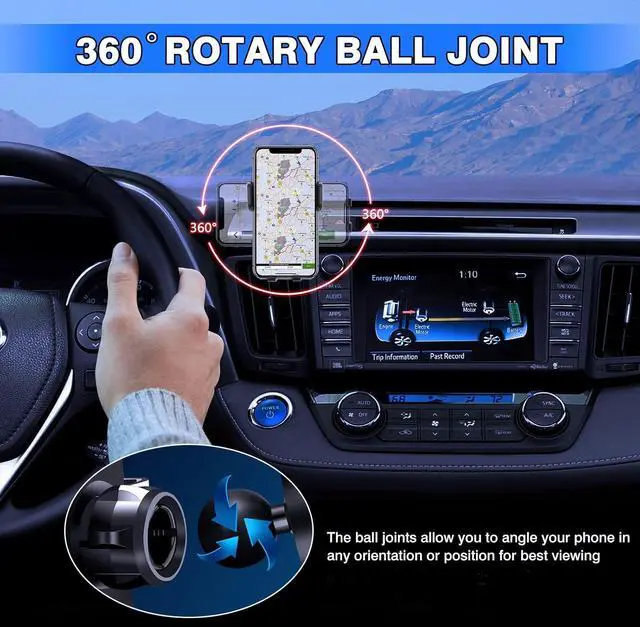 Alt view image 4 of 7 - Karltys Cell Phone Holder for Toyota RAV4 2013-2018 Accessories Car Mobile Phone Holder Air Vent Mount for 4-7 Inch Phones Thick Case Friendly Fully Adjustable Stand