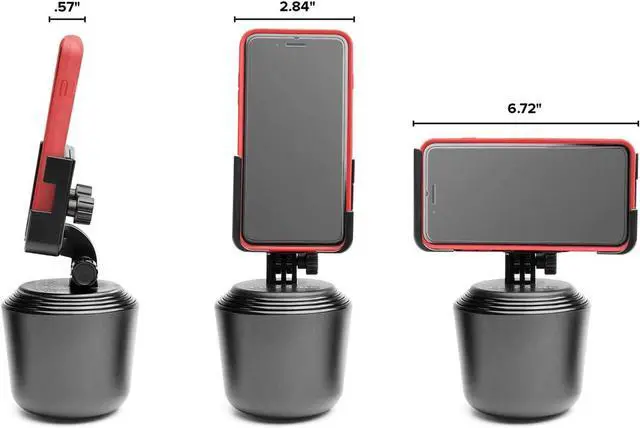 Alt view image 2 of 7 - WeatherTech CupFone Two View  Adjustable, Universal Cup Holder Phone Mount Car & Truck Accessory  Best Design for iPhone & Smartphone Charging  Black Plastic Knobs