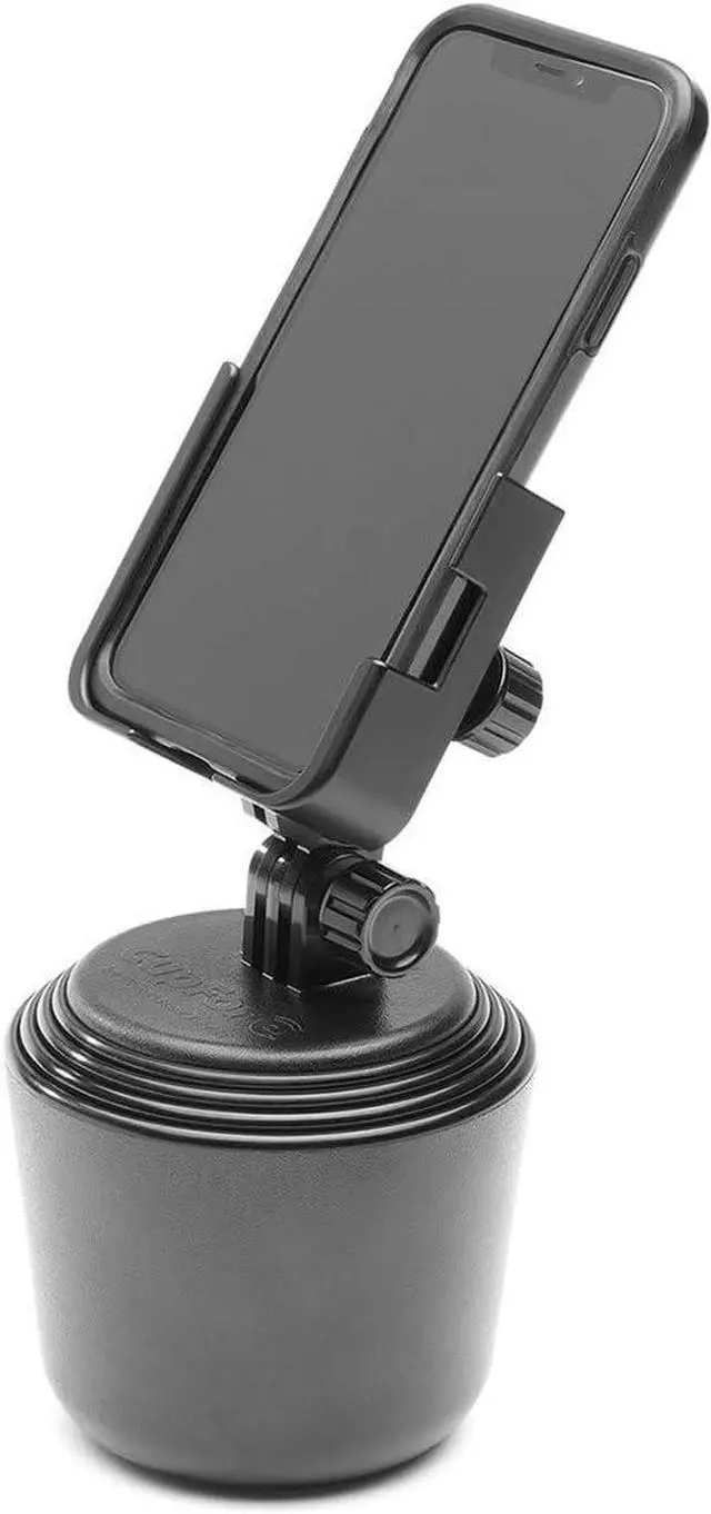 Alt view image 4 of 7 - WeatherTech CupFone Two View  Adjustable, Universal Cup Holder Phone Mount Car & Truck Accessory  Best Design for iPhone & Smartphone Charging  Black Plastic Knobs