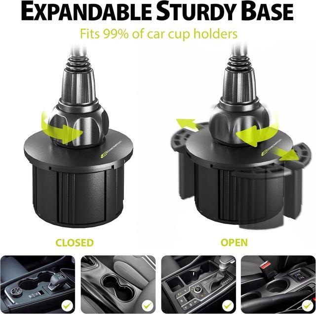 Alt view image 3 of 7 - Bracketron TripGrip Universal Phone Holder for Car Cup Holder Mount - 360 Degree Rotation, Swivel Gooseneck, Expandable Base Cell Phone Cup Holder Insert - Smartphone Cradle Stand