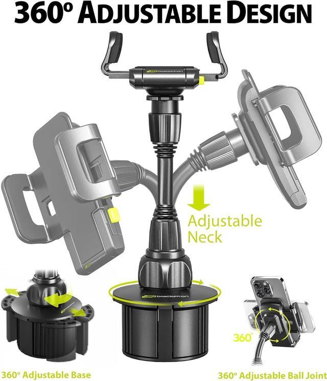 Alt view image 5 of 7 - Bracketron TripGrip Universal Phone Holder for Car Cup Holder Mount - 360 Degree Rotation, Swivel Gooseneck, Expandable Base Cell Phone Cup Holder Insert - Smartphone Cradle Stand