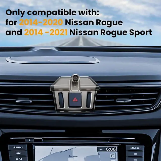 Alt view image 2 of 7 - ELOHEI for Nissan Rogue Phone Mount with Custom Base, Car Phone Mount for 2014-2020 Nissan Rogue Accessories, Hands Free Rogue Phone Holder for 4.7-7 in Phones(HE05)