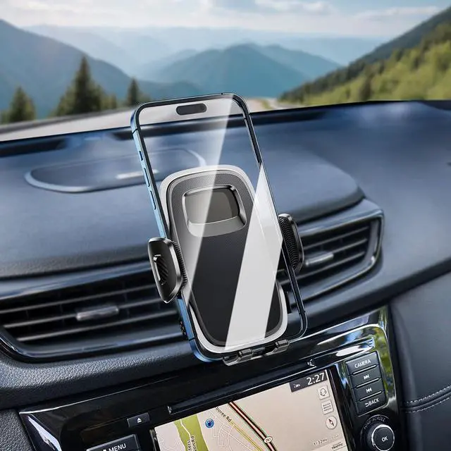 Alt view image 3 of 7 - ELOHEI for Nissan Rogue Phone Mount with Custom Base, Car Phone Mount for 2014-2020 Nissan Rogue Accessories, Hands Free Rogue Phone Holder for 4.7-7 in Phones(HE05)