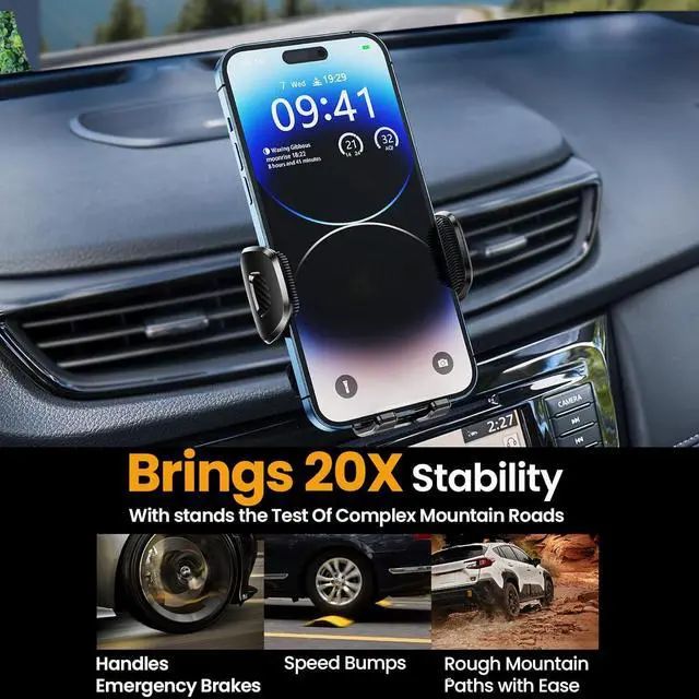 Alt view image 4 of 7 - ELOHEI for Nissan Rogue Phone Mount with Custom Base, Car Phone Mount for 2014-2020 Nissan Rogue Accessories, Hands Free Rogue Phone Holder for 4.7-7 in Phones(HE05)