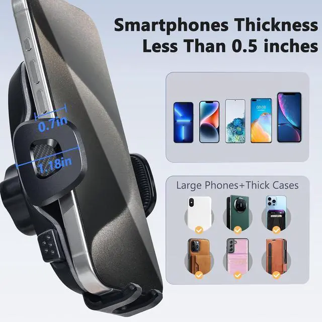Alt view image 6 of 7 - ELOHEI for Nissan Rogue Phone Mount with Custom Base, Car Phone Mount for 2014-2020 Nissan Rogue Accessories, Hands Free Rogue Phone Holder for 4.7-7 in Phones(HE05)