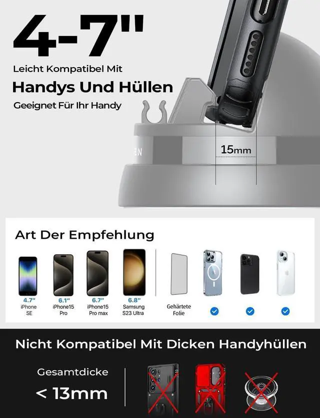 Alt view image 6 of 7 - LISEN Car Phone Holder,360° Rotatable Dashboard Cell Phone Holder,Car Travel Essentials for Long Trips,Multifunctional Car Accessories Fit for iPhone 16 Pro Max/15/14/13/12/11,Samsung