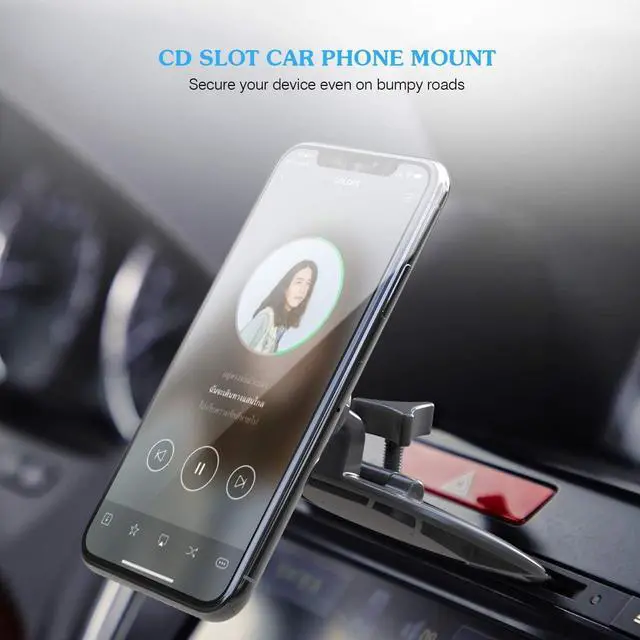Alt view image 6 of 7 - Car Phone Mount,Magnetic Cd Slot Car Mount Phone Holder 6 Magnet for iPhone 11 Pro Xs MAX XR XS X 8 7 Plus, Galaxy S10 S10+ S10e S9 Note 9 (Black)