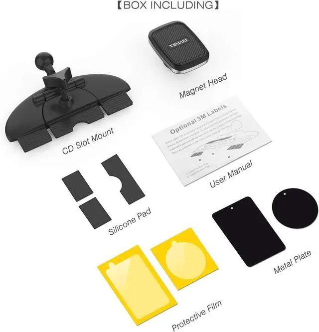 Alt view image 7 of 7 - Car Phone Mount,Magnetic Cd Slot Car Mount Phone Holder 6 Magnet for iPhone 11 Pro Xs MAX XR XS X 8 7 Plus, Galaxy S10 S10+ S10e S9 Note 9 (Black)