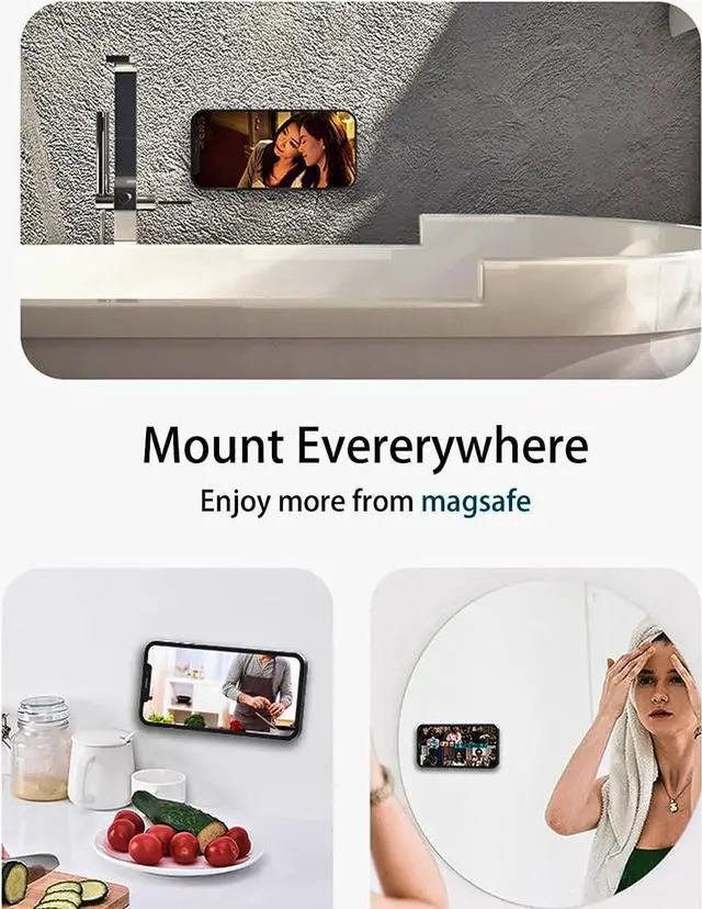 Alt view image 7 of 7 - SALEX Compatible with Magsafe Car Mount for Dashboard, Wall, Fridge, Truck, Mirror 2 Pack. Stick On Magnetic Phone Mount for iPhone 15 14 Plus 13 Pro Max 12 Mini. Flat Magnet Dash Phone Holder
