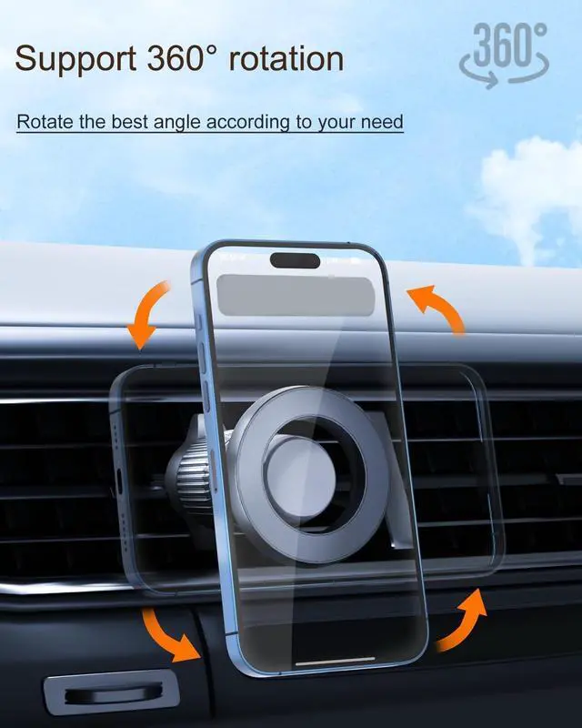 Alt view image 5 of 6 - Toyota Tundra Phone Mount Magnetic Tundra Phone Holder for Toyota Tundra Accessories Phone Holder 2014-2021 Compatible for All Cell Phones